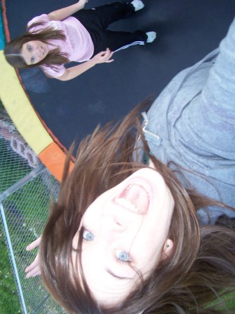 Jumping on the trampoline