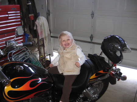 Elley on our bike