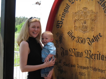 Mama and Alek at Behringer Winery in Germany May 2007