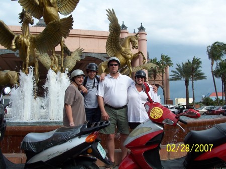 This is my smaller family on vacation at Paradise Island