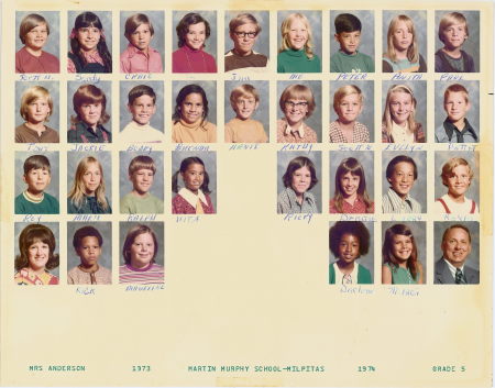 1973-74 Mrs Anderson 5th Grade