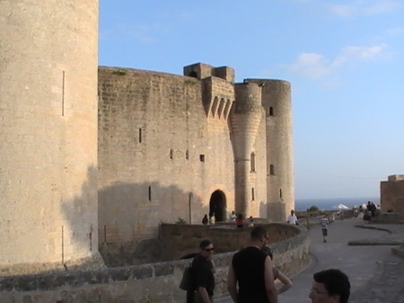 Side view of the entrance to the castle