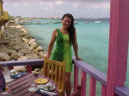 My wife on our honeymoon (Bonaire).
