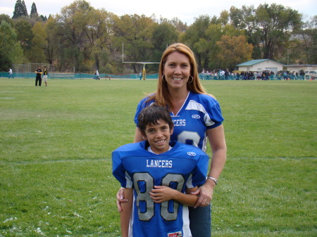 A wide receiver and his mommy...