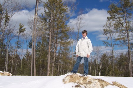 Our son Brandon at our property in New Hampshire