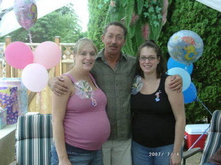 My husband with daughters, Jacee 26 & Brynn 24