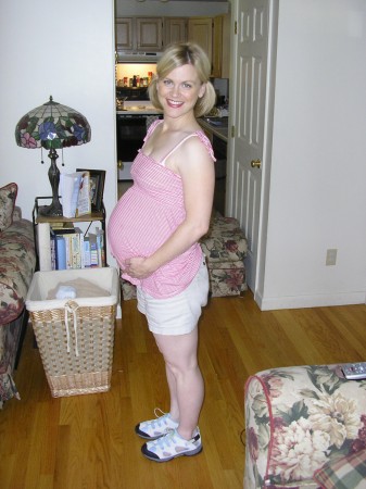 Me, nine months pregnant 8.25.07
