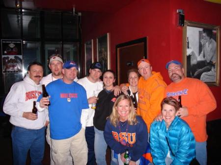 At the Fiesta Bowl with friends. Way to go Broncos!