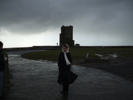 FREEZING on The Cliffs of Moher, County Clare, Ireland.