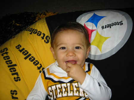 Gia Alley at 1.5 years old - already a Steeler fan!