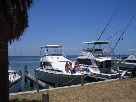 family at the boat