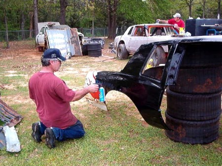 me working on my race car