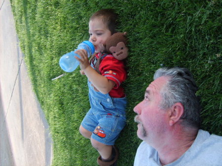 my husband & grandson