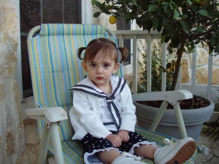 Madilyn JoAnn Lavender in her sailor suit