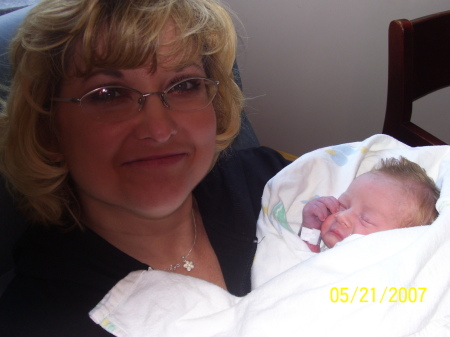 My mom and Mckenzee the day she was born