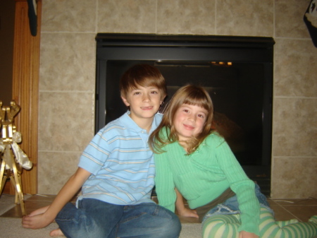 Christmas pic of Brady and Madie at home