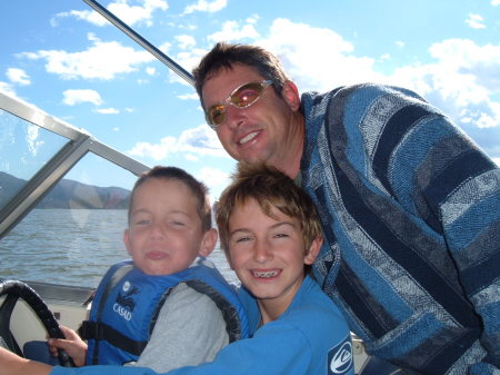 boating in Big Bear with my boys...