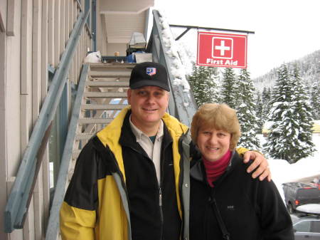 Doug & Christine at the Ski Patrol building