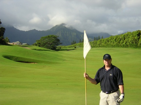 Showing off on the links in Hawaii