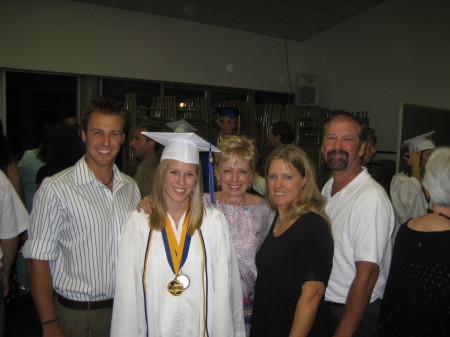 Son, Randy, Lisa, Pam's mom, Pam and Steve at Lisa's graduation from high school in May,'07.