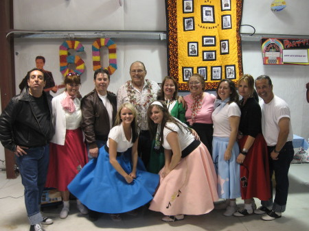 Sister had surprise sock hop for hubby, 2008