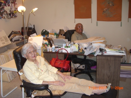 Mama and Daddy at my desk 2007