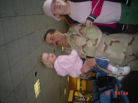 husband and girls in 2006 the day he went to Iraq