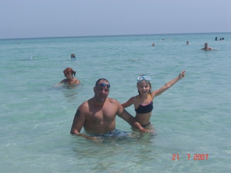 My daughter Sonja and I off the coast of North Africa.