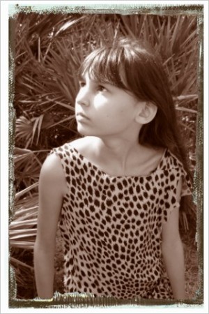 My daughter as a "Cave Girl"
