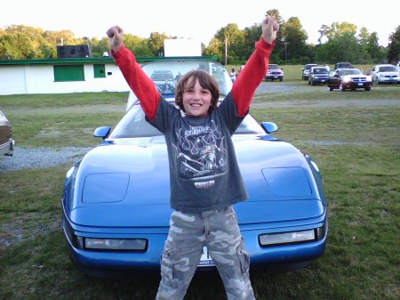 My little hero at the local Drive In