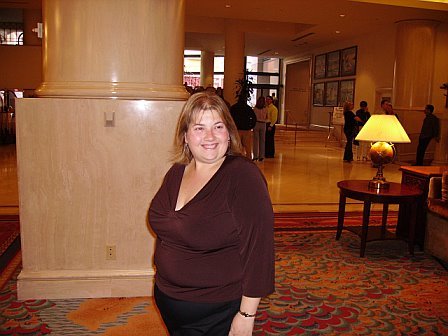 Karon at the lobby of the Hilton