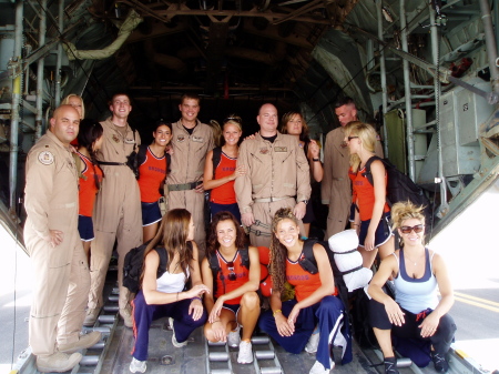 Somewhere in Middle East with Broncos cheerleaders