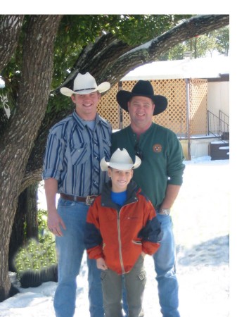 My boys- Rare Xmas snow in South Texas