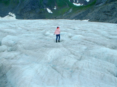 Hiking on a glacier