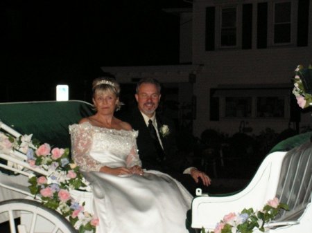 In the carriage after the wedding