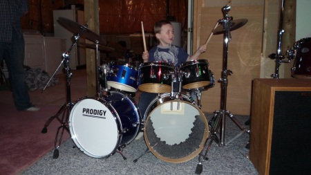 NATHAN LOVED THE LITTLE DRUM SET!