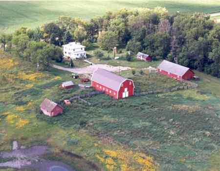 Aerial view of The Funny Farm