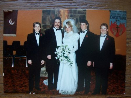 my wedding day with my three younger brothers