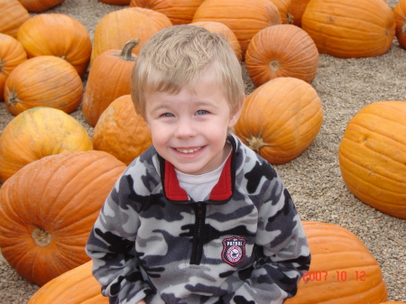 My grandson Phoenix at the Pumpkin Patch,