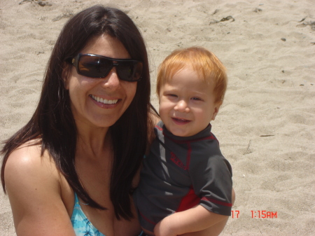 Me and my handsome little redhead at the beach