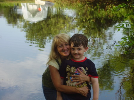 me and my Grandson out by our pond