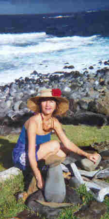 Zae performing ancient healing ceremony in Haiku, Maui, Hawai'i (2000)