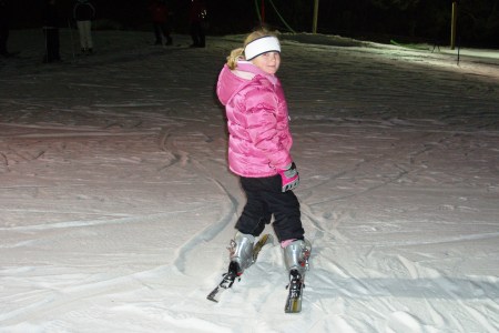 Peyton skiing for the first time!  She has NO FEAR!