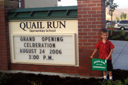 Lucas' First Day of Kindergarten; August 2006