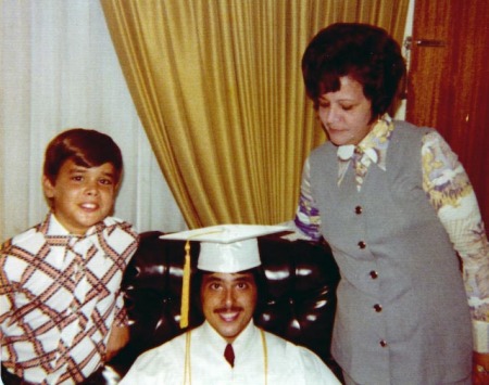 Me (center) on the day of graduation from Miami Central, 1975