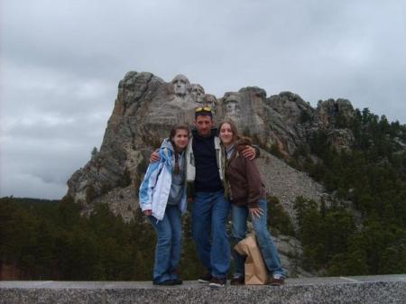 My Daughters Courtney and Morgan and I at Mount Rushmore.