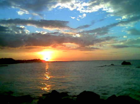 Sunset from the beach at Waikaloa Marriott