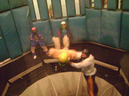 Lavey enjoying indoor skydiving at age 4