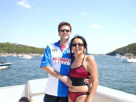 My wife and I enjoying Lake Travis