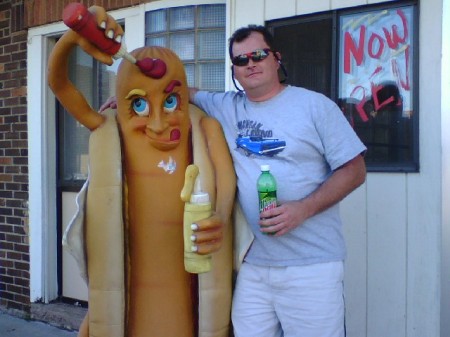 hanging with the hot dog